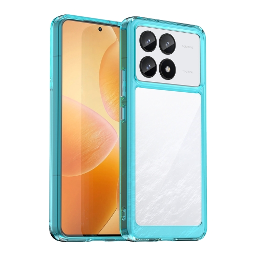 

For Xiaomi Redmi K70 Colorful Series Acrylic Hybrid TPU Phone Case(Transparent Blue)