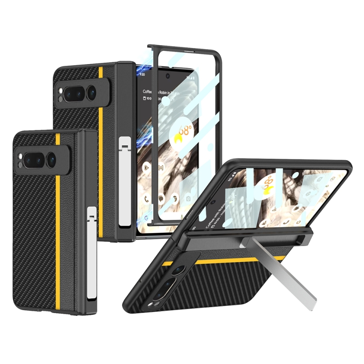 For Google Pixel Fold GKK Integrated Contrast Color Fold Hinge Leather Phone Case with Holder(Yellow)
For Google Pixel Fold GKK Integrated Contrast Color Fold Hinge Leather Phone Case with Holder(Yellow)