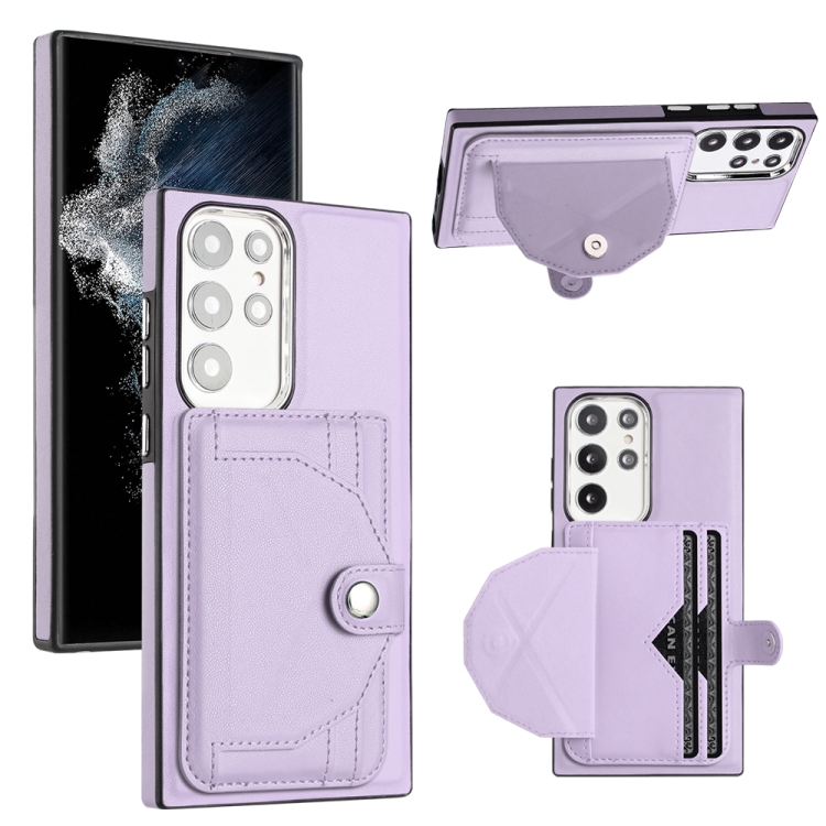For Samsung Galaxy S23 Ultra Shockproof Leather Phone Case with Card Holder(Purple)
For Samsung Galaxy S23 Ultra Shockproof Leather Phone Case with Card Holder(Purple)