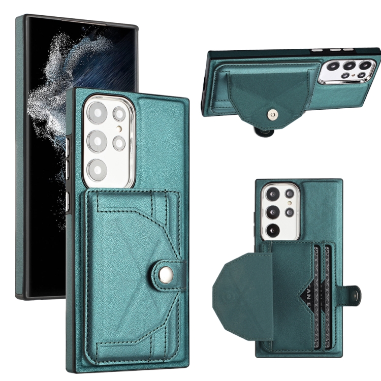For Samsung Galaxy S22 Ultra 5G Shockproof Leather Phone Case with Card Holder(Green)
For Samsung Galaxy S22 Ultra 5G Shockproof Leather Phone Case with Card Holder(Green)