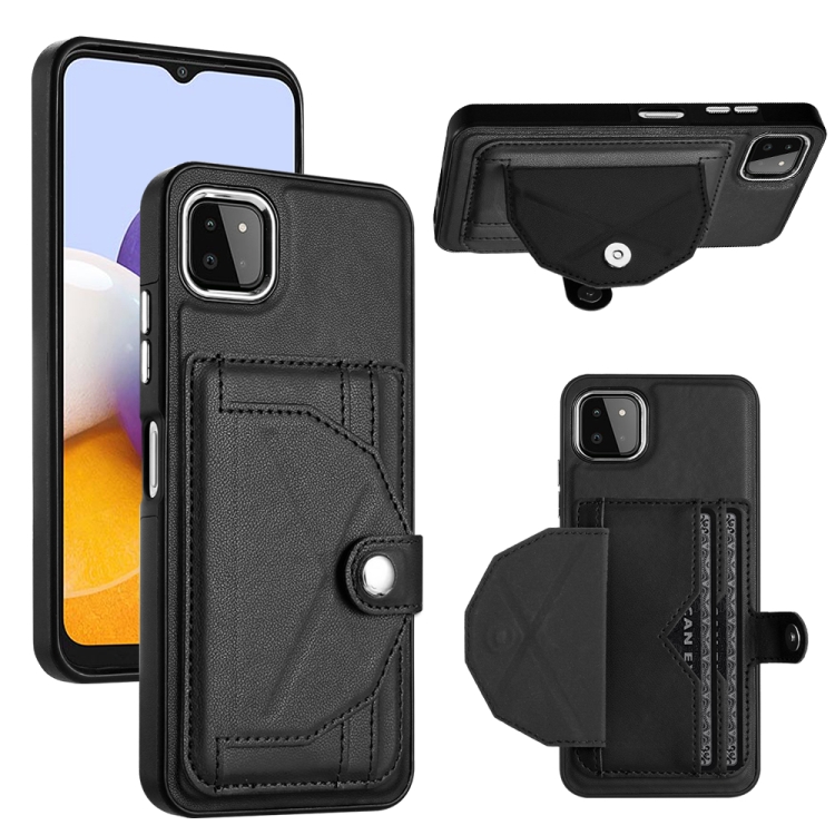 For Samsung Galaxy A22 5G Shockproof Leather Phone Case with Card Holder(Black)
For Samsung Galaxy A22 5G Shockproof Leather Phone Case with Card Holder(Black)