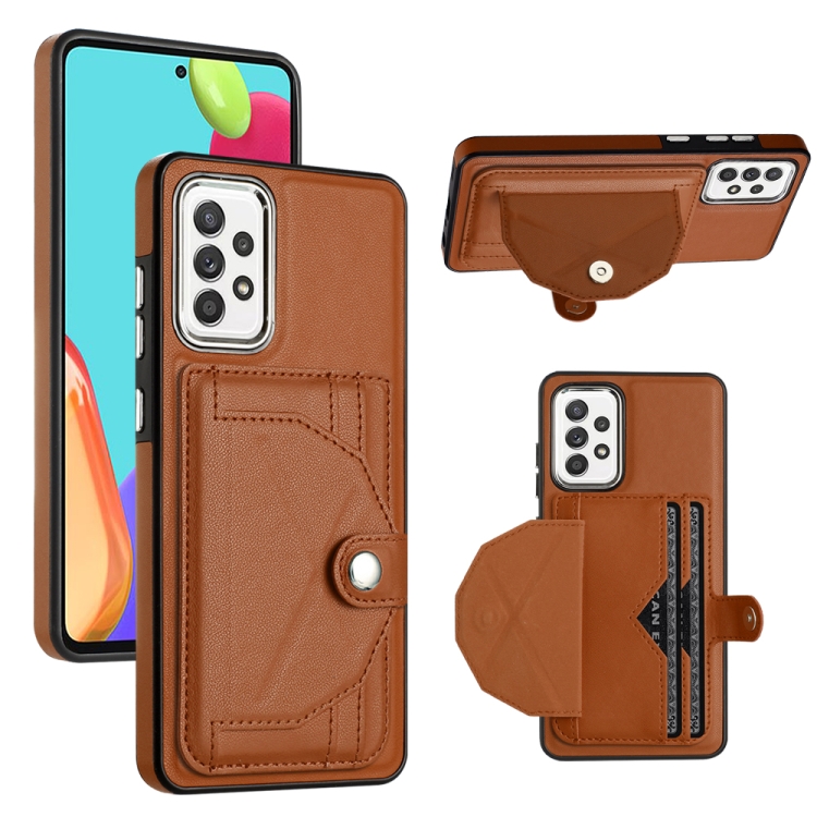 For Samsung Galaxy A72 4G / A72 5G Shockproof Leather Phone Case with Card Holder(Brown)
For Samsung Galaxy A72 4G / A72 5G Shockproof Leather Phone Case with Card Holder(Brown)