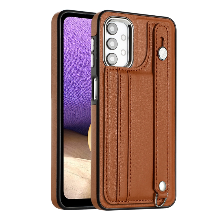 For Samsung Galaxy A32 5G Shockproof Leather Phone Case with Wrist Strap(Brown)
For Samsung Galaxy A32 5G Shockproof Leather Phone Case with Wrist Strap(Brown)