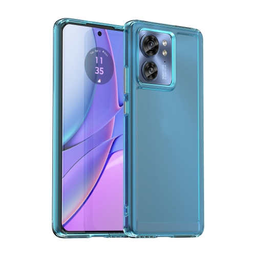 

For Motorola Edge 40 Candy Series TPU Phone Case(Transparent Blue)