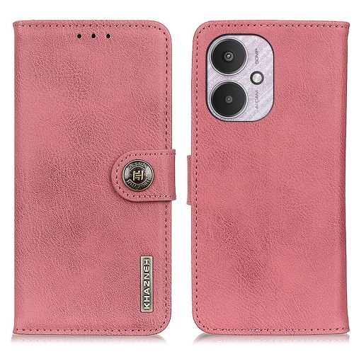 

For Xiaomi Redmi 13C KHAZNEH Cowhide Texture Flip Leather Phone Case(Pink)