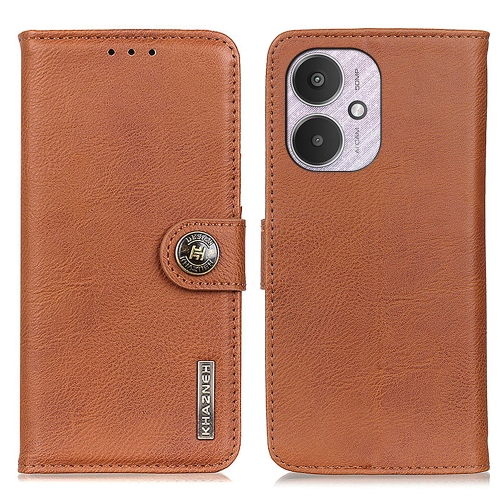 

For Xiaomi Redmi 13C KHAZNEH Cowhide Texture Flip Leather Phone Case(Brown)