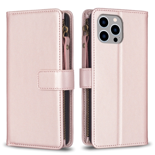 For iPhone 13 Pro 9 Card Slots Zipper Wallet Leather Flip Phone Case(Rose Gold)
For iPhone 13 Pro 9 Card Slots Zipper Wallet Leather Flip Phone Case(Rose Gold)