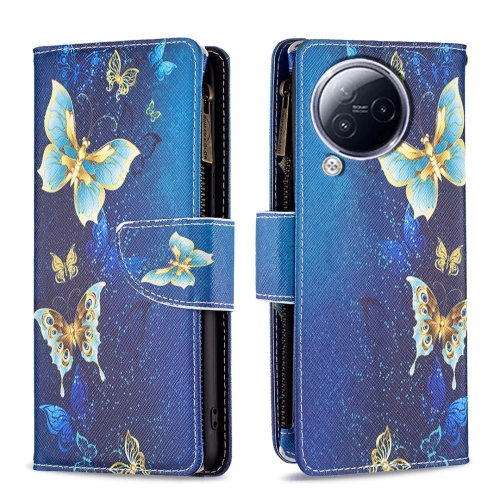 

For Xiaomi Civi 3 5G Colored Drawing Pattern Zipper Leather Phone Case(Big Butterfly)