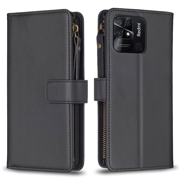 For Xiaomi Redmi 10C 9 Card Slots Zipper Wallet Leather Flip Phone Case(Black)
For Xiaomi Redmi 10C 9 Card Slots Zipper Wallet Leather Flip Phone Case(Black)