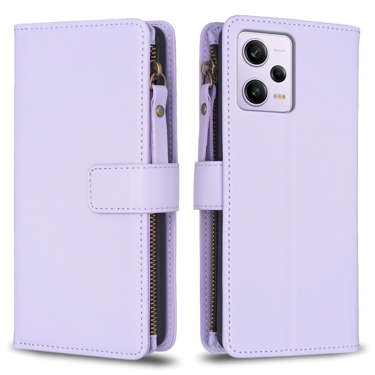 For Xiaomi Redmi Note 12 Pro 9 Card Slots Zipper Wallet Leather Flip Phone Case(Light Purple)
For Xiaomi Redmi Note 12 Pro 9 Card Slots Zipper Wallet Leather Flip Phone Case(Light Purple)