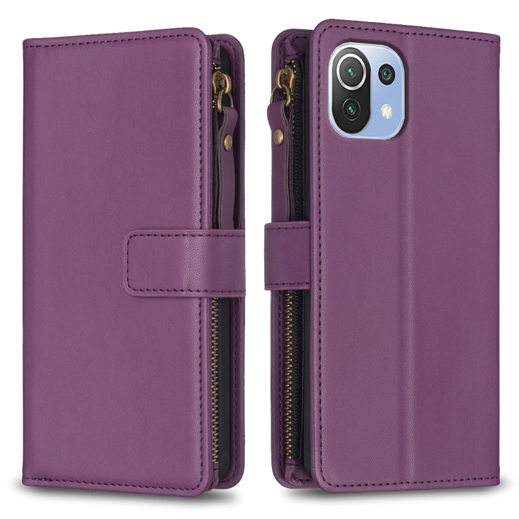 For Xiaomi Mi 11 Lite 9 Card Slots Zipper Wallet Leather Flip Phone Case(Dark Purple)
For Xiaomi Mi 11 Lite 9 Card Slots Zipper Wallet Leather Flip Phone Case(Dark Purple)