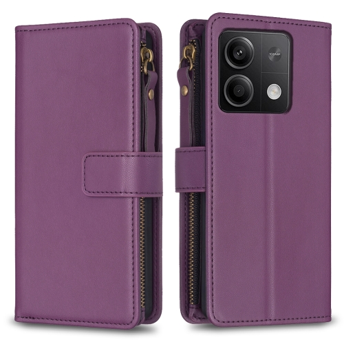 For Xiaomi Redmi Note 13 9 Card Slots Zipper Wallet Leather Flip Phone Case(Dark Purple)
For Xiaomi Redmi Note 13 9 Card Slots Zipper Wallet Leather Flip Phone Case(Dark Purple)