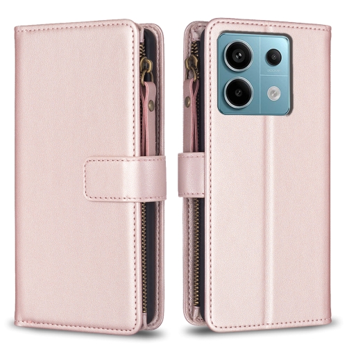 For Xiaomi Redmi Note 13 Pro 4G Global 9 Card Slots Zipper Wallet Leather Flip Phone Case(Rose Gold)
For Xiaomi Redmi Note 13 Pro 4G Global 9 Card Slots Zipper Wallet Leather Flip Phone Case(Rose Gold)