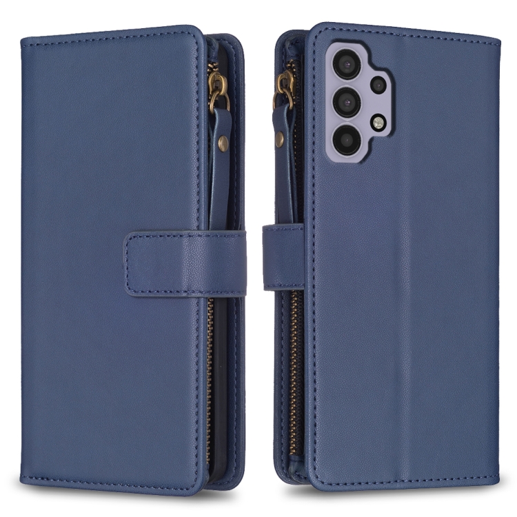 For Samsung Galaxy A32 5G 9 Card Slots Zipper Wallet Leather Flip Phone Case(Blue)
For Samsung Galaxy A32 5G 9 Card Slots Zipper Wallet Leather Flip Phone Case(Blue)