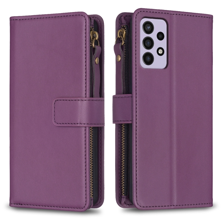 For Samsung Galaxy A72 9 Card Slots Zipper Wallet Leather Flip Phone Case(Dark Purple)
For Samsung Galaxy A72 9 Card Slots Zipper Wallet Leather Flip Phone Case(Dark Purple)