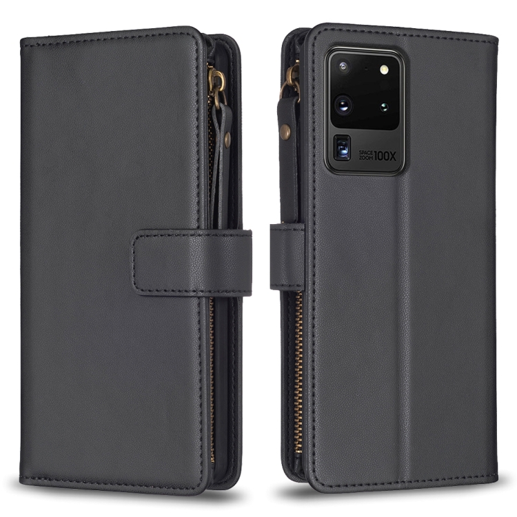For Samsung Galaxy S20 Ultra 9 Card Slots Zipper Wallet Leather Flip Phone Case(Black)
For Samsung Galaxy S20 Ultra 9 Card Slots Zipper Wallet Leather Flip Phone Case(Black)