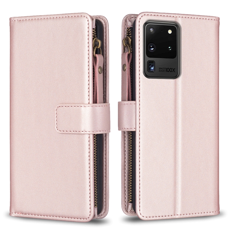 For Samsung Galaxy S20 Ultra 9 Card Slots Zipper Wallet Leather Flip Phone Case(Rose Gold)
For Samsung Galaxy S20 Ultra 9 Card Slots Zipper Wallet Leather Flip Phone Case(Rose Gold)