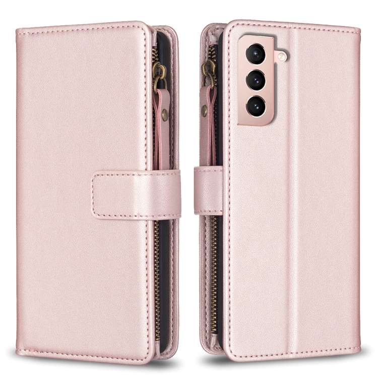For Samsung Galaxy S21 5G 9 Card Slots Zipper Wallet Leather Flip Phone Case(Rose Gold) 
For Samsung Galaxy S21 5G 9 Card Slots Zipper Wallet Leather Flip Phone Case(Rose Gold)