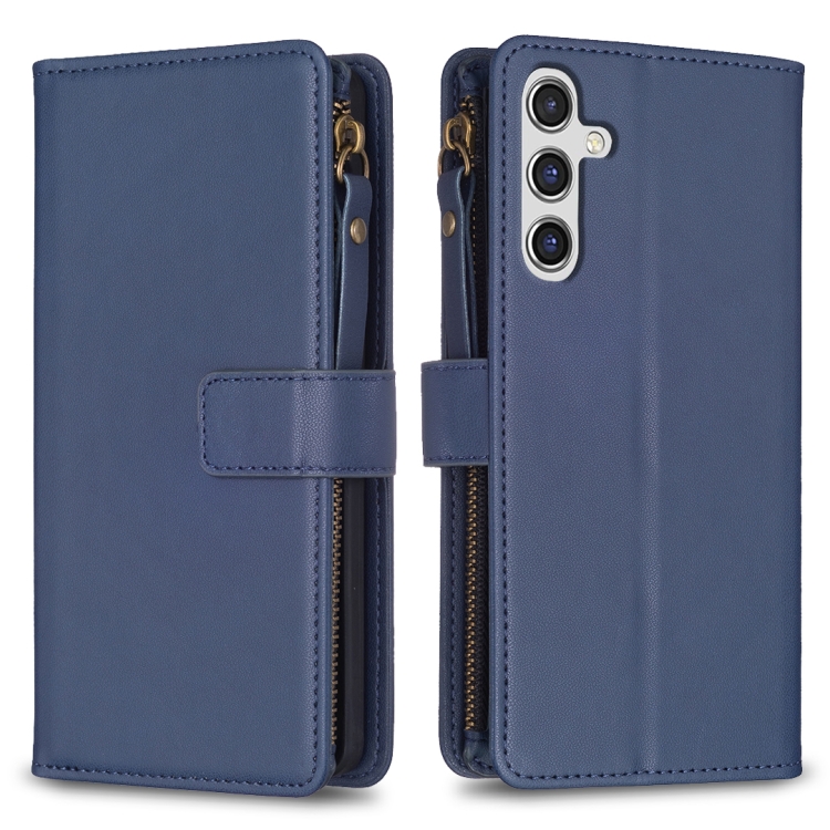 For Samsung Galaxy A55 9 Card Slots Zipper Wallet Leather Flip Phone Case(Blue)
For Samsung Galaxy A55 9 Card Slots Zipper Wallet Leather Flip Phone Case(Blue)