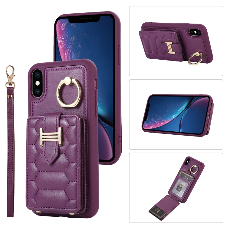 For iPhone XS Vertical Card Bag Ring Holder Phone Case with Dual Lanyard(Dark Purple)
For iPhone XS Vertical Card Bag Ring Holder Phone Case with Dual Lanyard(Dark Purple)