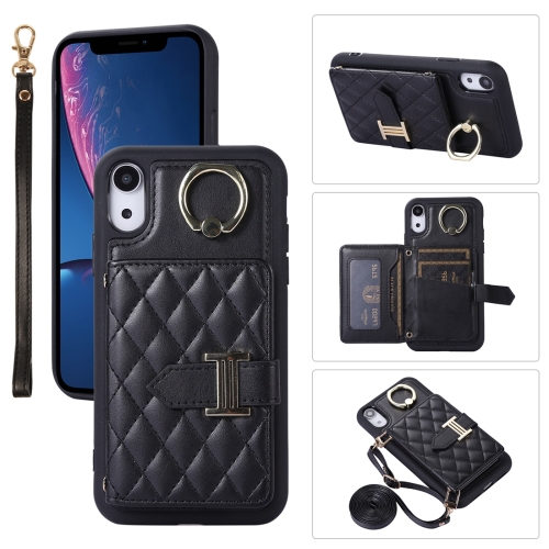 For iPhone XR Horizontal Card Bag Ring Holder Phone Case with Dual Lanyard(Black)
For iPhone XR Horizontal Card Bag Ring Holder Phone Case with Dual Lanyard(Black)