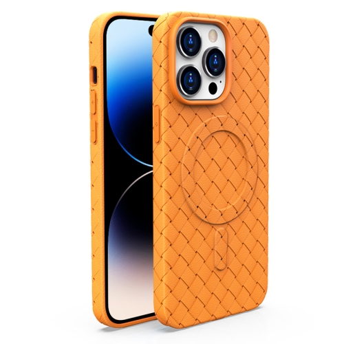 For iPhone 14 Pro Max Woven Pattern MagSafe Magnetic Cooling Phone Case(Orange)
For iPhone 14 Pro Max Woven Pattern MagSafe Magnetic Cooling Phone Case(Orange)