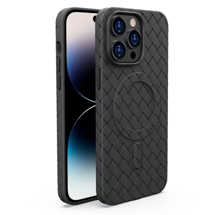 For iPhone 14 Pro Max Woven Pattern MagSafe Magnetic Cooling Phone Case(Black)
For iPhone 14 Pro Max Woven Pattern MagSafe Magnetic Cooling Phone Case(Black)
