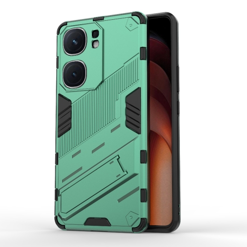 

For vivo iQOO Neo9 5G Punk Armor 2 in 1 PC + TPU Phone Case with Holder(Green)