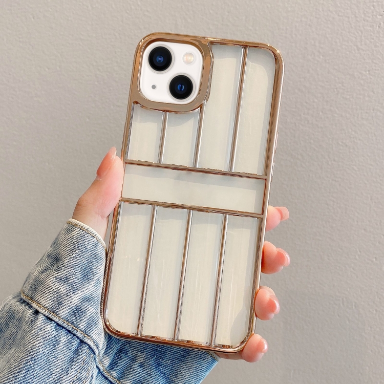 For iPhone 14 Electroplating Door Frame Transparent TPU Phone Case(Gold)
For iPhone 14 Electroplating Door Frame Transparent TPU Phone Case(Gold)