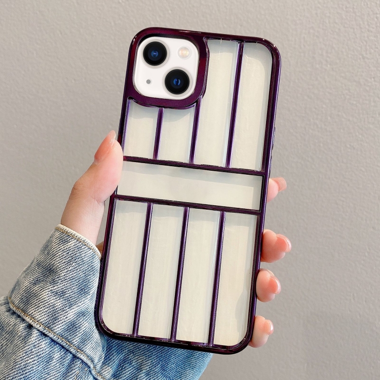 For iPhone 13 Electroplating Door Frame Transparent TPU Phone Case(Deep Purple)
For iPhone 13 Electroplating Door Frame Transparent TPU Phone Case(Deep Purple)