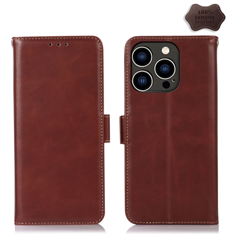 For iPhone 15 Pro Max Crazy Horse Top Layer Cowhide Leather Phone Case(Brown)
For iPhone 15 Pro Max Crazy Horse Top Layer Cowhide Leather Phone Case(Brown)