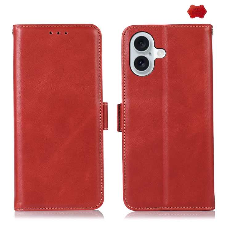 For iPhone 16 Crazy Horse Top Layer Cowhide Leather Phone Case(Red)
For iPhone 16 Crazy Horse Top Layer Cowhide Leather Phone Case(Red)