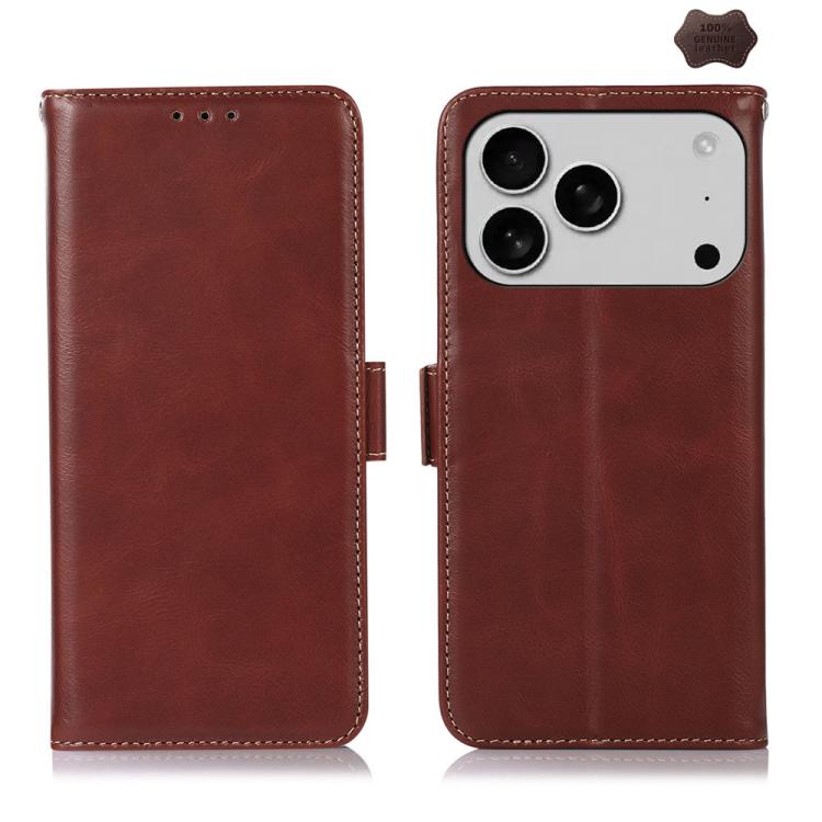 For iPhone 17 Pro Crazy Horse Top Layer Cowhide Leather Phone Case(Brown)
For iPhone 17 Pro Crazy Horse Top Layer Cowhide Leather Phone Case(Brown)
