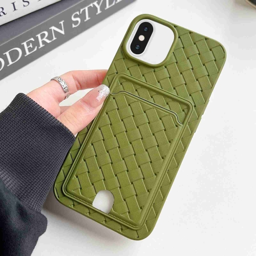 For iPhone XS Max Weave Texture Card Slot Skin Feel Phone Case with Push Card Hole(Olive Green)
For iPhone XS Max Weave Texture Card Slot Skin Feel Phone Case with Push Card Hole(Olive Green)