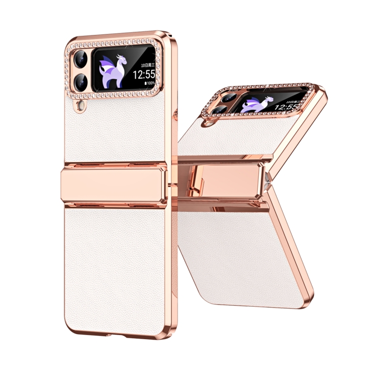 For Samsung Galaxy Z Flip3 5G Plated Plain Leather Folding Phone Case with Hinge(White)
For Samsung Galaxy Z Flip3 5G Plated Plain Leather Folding Phone Case with Hinge(White)