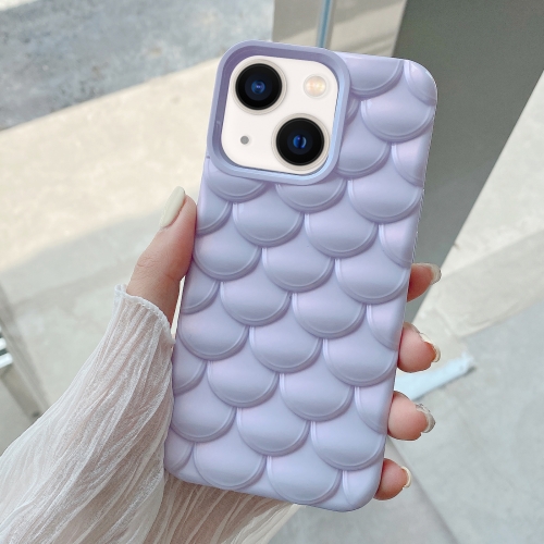 

For iPhone 14 3D Scale Style TPU Phone Case(Light Purple)