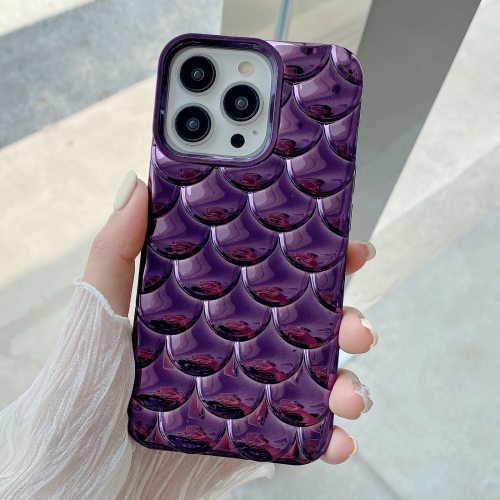 

For iPhone 14 Pro 3D Scale Style TPU Phone Case(Deep Purple)