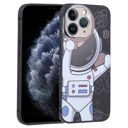 

For iPhone 11 Pro Max Spaceman Binoculars Phone Case(Black and Beige)