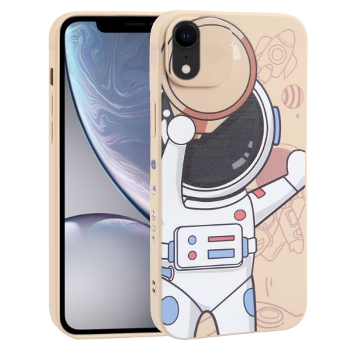 

For iPhone XR Spaceman Binoculars Phone Case(Beige)