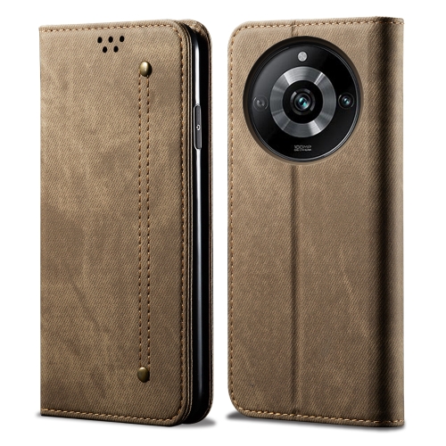 

For Realme 11 Pro / 11 Pro+ Denim Texture Flip Leather Phone Case(Khaki)