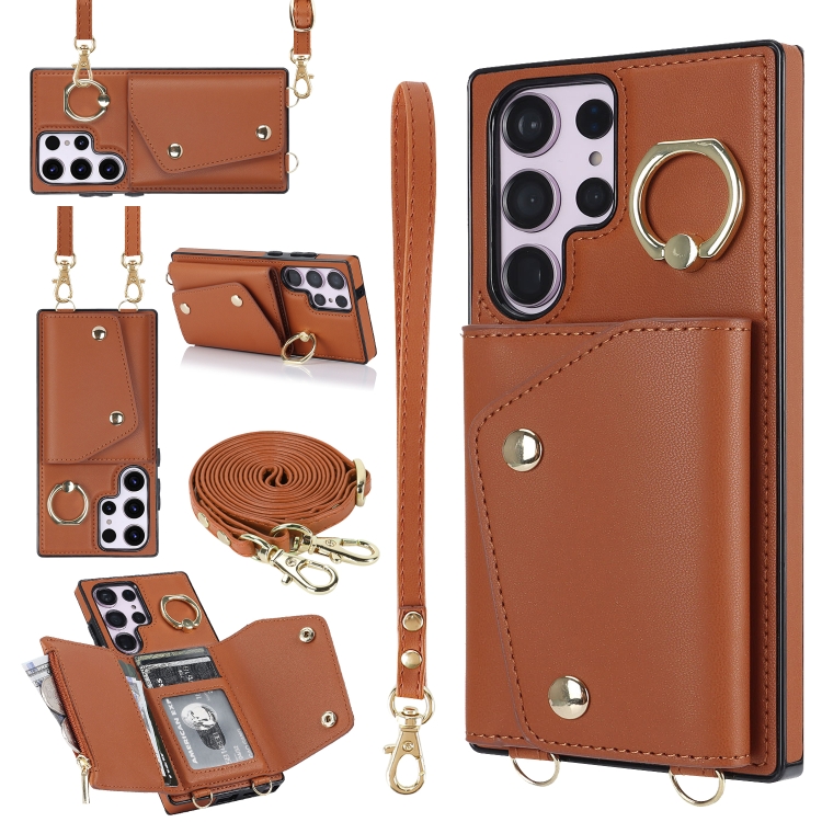 For Samsung Galaxy S23 Ultra 5G Zipper Card Bag Phone Case with Dual Lanyard(Brown)
For Samsung Galaxy S23 Ultra 5G Zipper Card Bag Phone Case with Dual Lanyard(Brown)