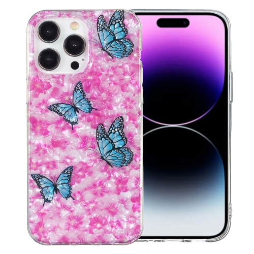 

For iPhone 15 Pro IMD Shell Pattern TPU Phone Case(Colorful Butterfly)
