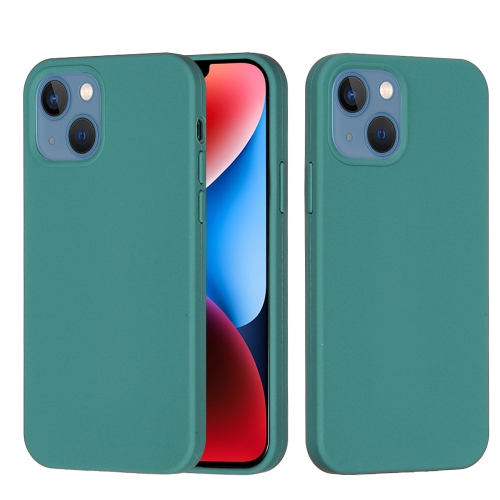 

For iPhone 15 Solid Color Silicone Phone Case(Pine Needle Green)