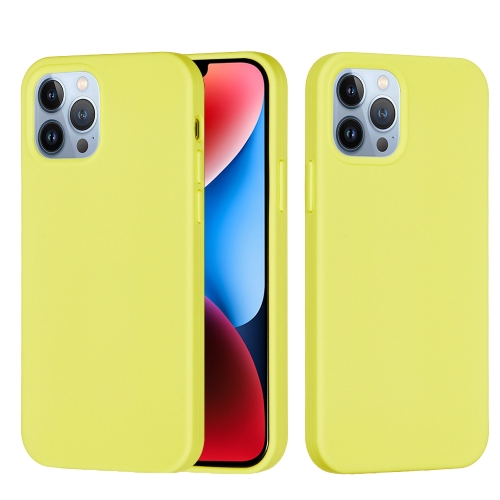 

For iPhone 15 Pro Solid Color Silicone Phone Case(Lemon Yellow)