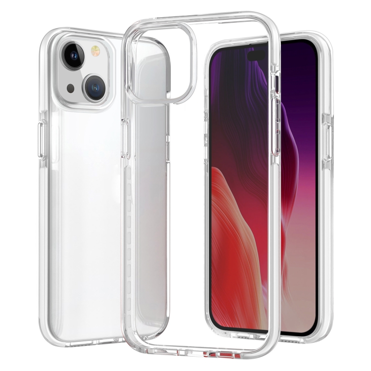 For iPhone 15 Plus Two-color Shockproof High Transparency TPU Phone Case(White)
For iPhone 15 Plus Two-color Shockproof High Transparency TPU Phone Case(White)