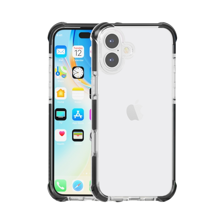 For iPhone 16 Four-corner Shockproof TPU Hybrid Acrylic Phone Case(Black + Transparent)
For iPhone 16 Four-corner Shockproof TPU Hybrid Acrylic Phone Case(Black + Transparent)