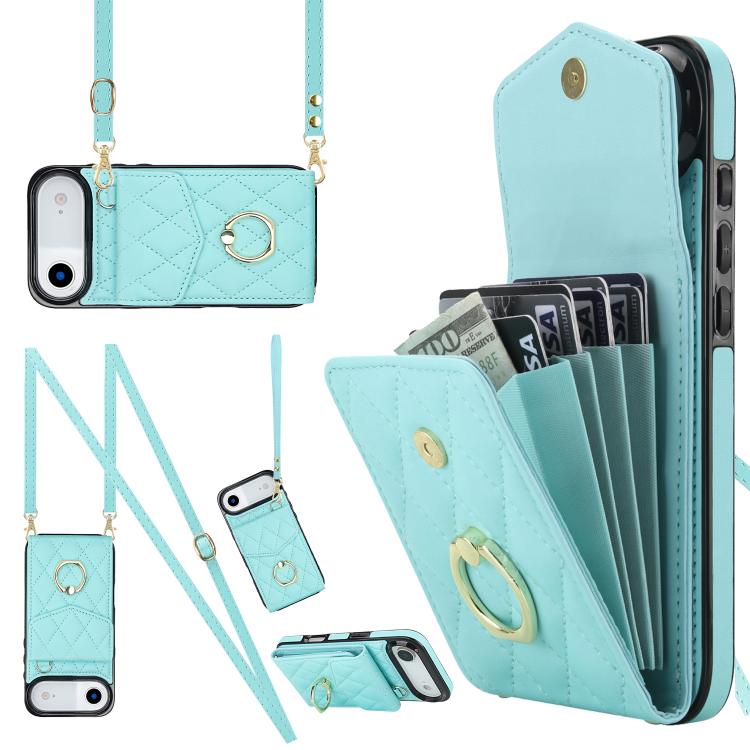For iPhone Air Rhombic Texture Card Bag Phone Case with Long Lanyard(Mint Green)
For iPhone Air Rhombic Texture Card Bag Phone Case with Long Lanyard(Mint Green)