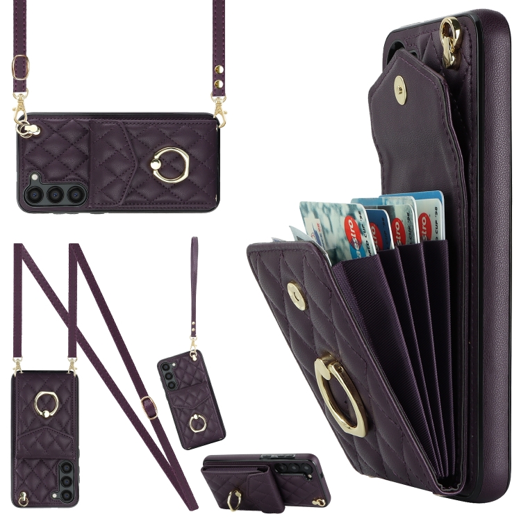 For Samsung Galaxy S24 5G Rhombic Texture Card Bag Phone Case with Long Lanyard(Dark Purple)
For Samsung Galaxy S24 5G Rhombic Texture Card Bag Phone Case with Long Lanyard(Dark Purple)