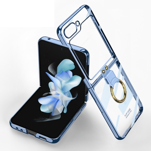 

For Samsung Galaxy Z Flip5 GKK Electroplating Phone Case with Ring(Blue)