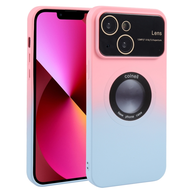 For iPhone 13 Gradient Silicone Shockproof Magsafe Phone Case with Lens Film(Pink Blue)
For iPhone 13 Gradient Silicone Shockproof Magsafe Phone Case with Lens Film(Pink Blue)
